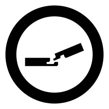 Bağlantı hizmetleri ortak sistem konseptini yumuşat Dil oluğu simgesi yuvarlak siyah renk vektör illüstrasyonu katı dış hat biçimi basit resim