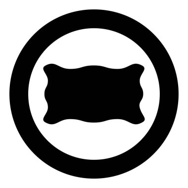 Dikdörtgen pankart düzeni şekil uygulama poster boş model şablon simgesi yuvarlak siyah renk vektör ilüstrasyonu katı dış hat biçimi basit resim