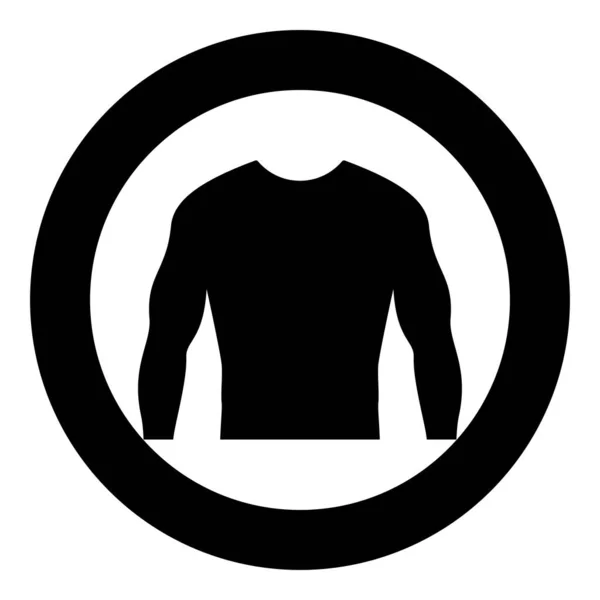 Rashguard Long Sleeves Top Icon Circle Black Color Vector Illustration — Stock Vector