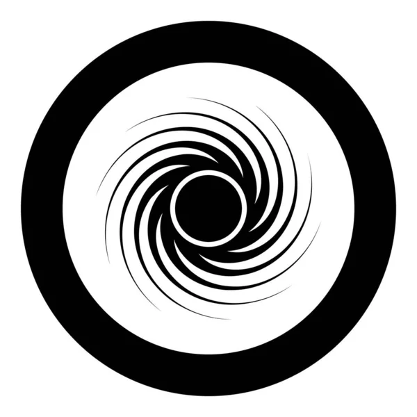 Black Hole Spiral Shape Vortex Portal Icon Circle Black Color — Stock Vector