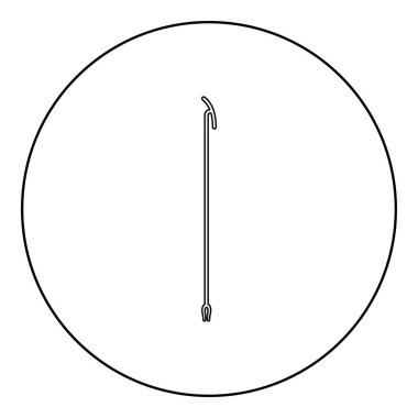 Egyptian scepter Uas icon in circle round black color vector illustration image outline contour line thin style simple