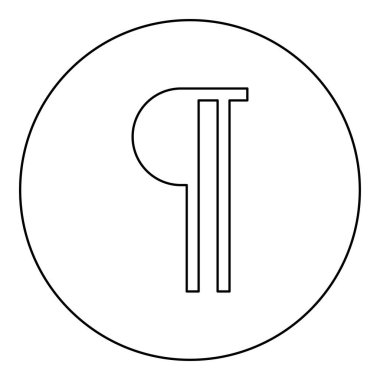 Paragraph sign Editable pilcrow text symbol typing element icon in circle round black color vector illustration image outline contour line thin style simple
