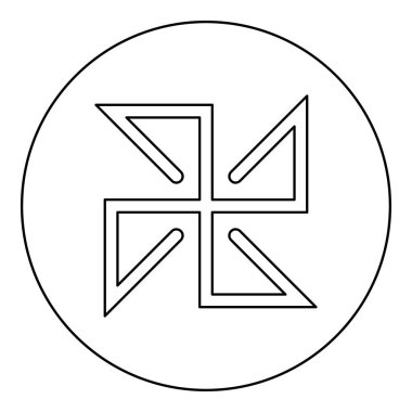 Solon symbol sign slavic pagan icon in circle round black color vector illustration image outline contour line thin style simple