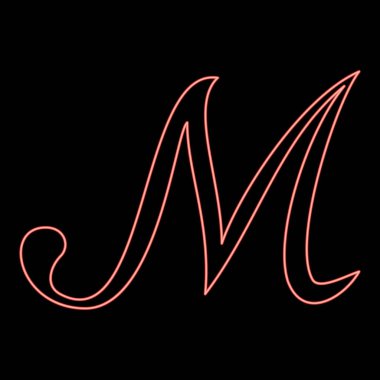 Neon işareti işareti sembolü kırmızı renk vektör illüstrasyon resmi düz stil ışık