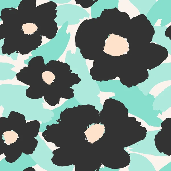 Handgezeichnete Blumen nahtloses Muster — Stockvektor