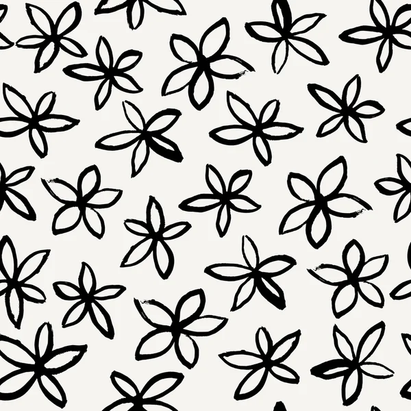 Hand Drawn Floral Seamless Pattern — Stock Vector