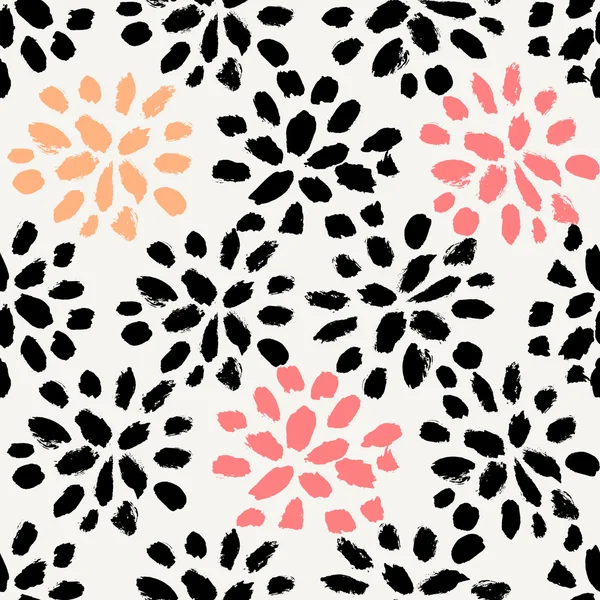 Dibujado a mano patrón floral sin costura — Archivo Imágenes Vectoriales
