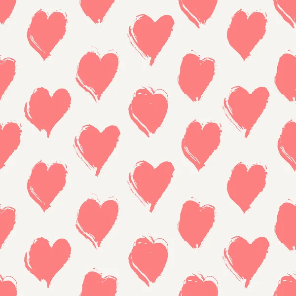 Patrón de corazones pintados a mano — Archivo Imágenes Vectoriales