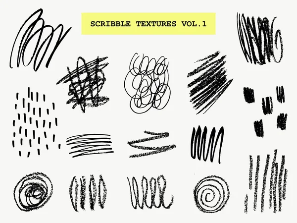 Scribble texturer Collection — Stock vektor