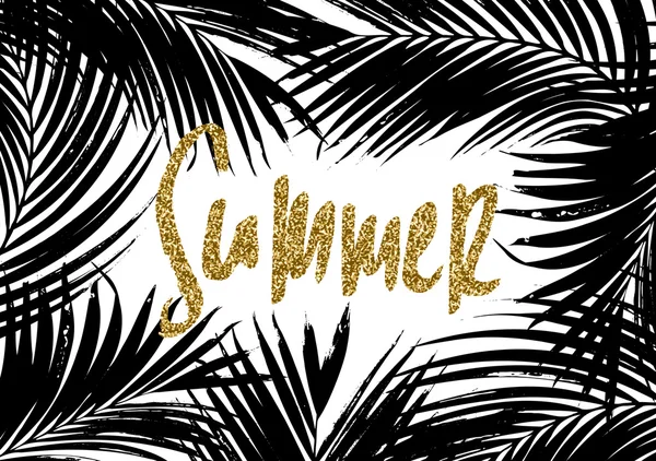 Summer Palm Folhas Design — Vetor de Stock