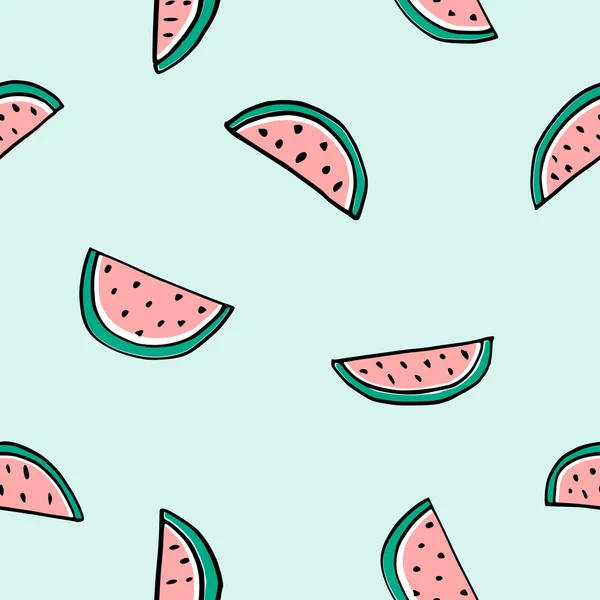 Nahtloses Wassermelonenmuster — Stockvektor