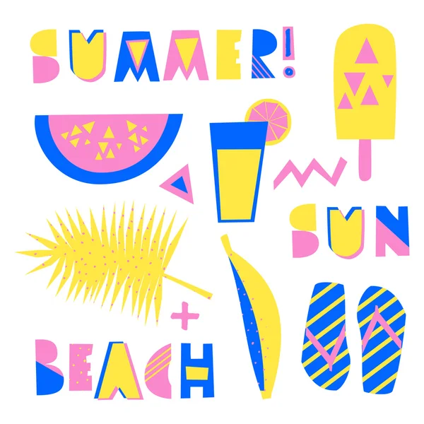 Elementos de diseño de verano — Archivo Imágenes Vectoriales