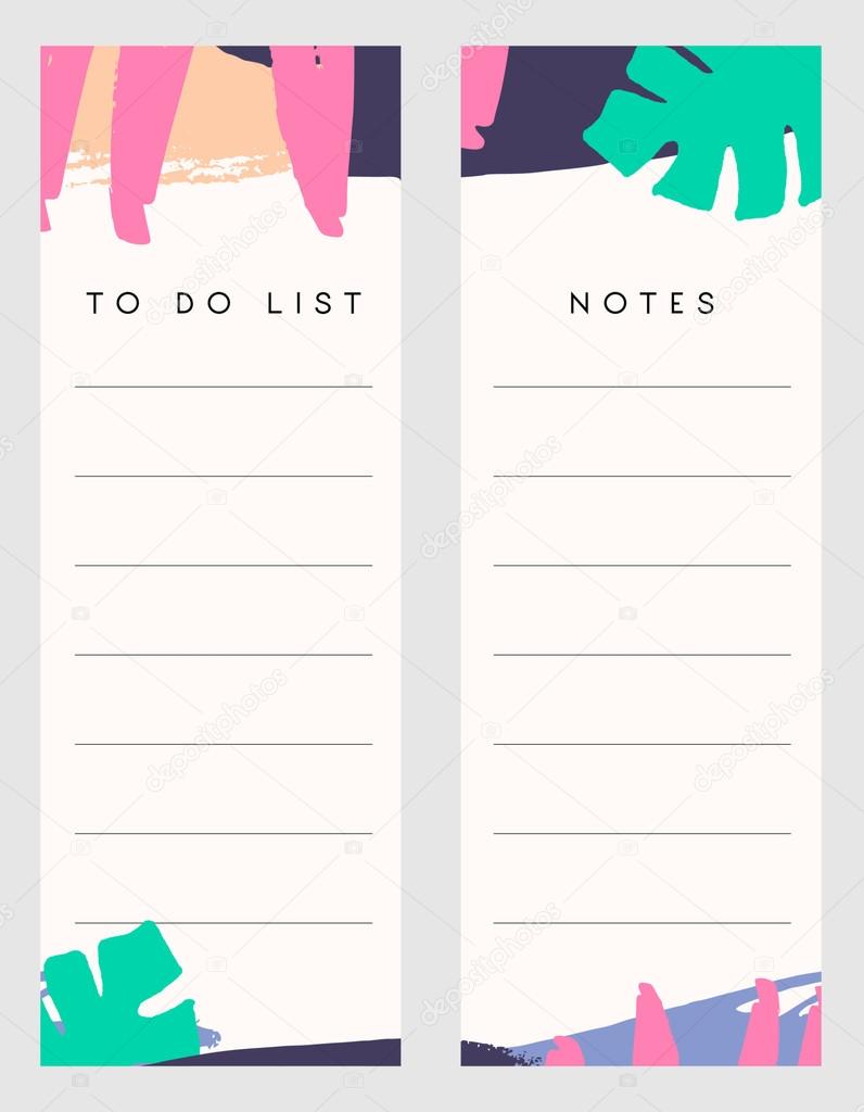 Notes and To Do List Templates