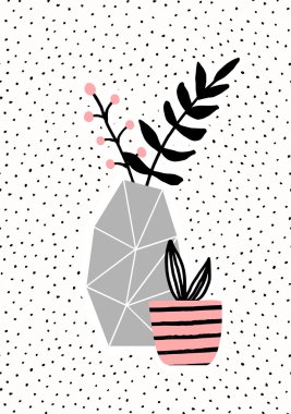 çizilmiş vazo kartı