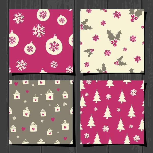 Collection de motifs de Noël vintage — Image vectorielle