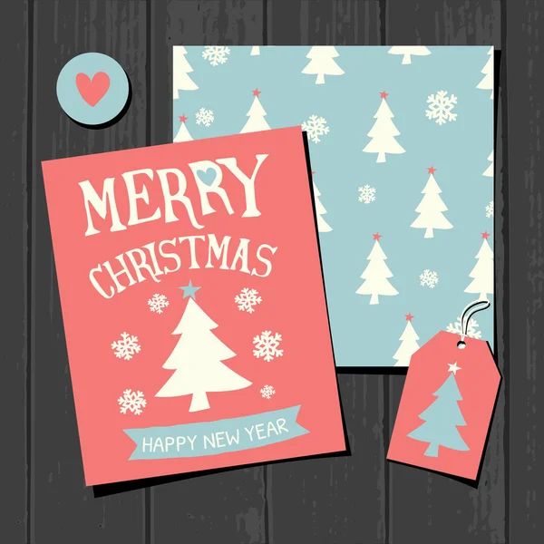 Colección de papel de Navidad — Vector de stock