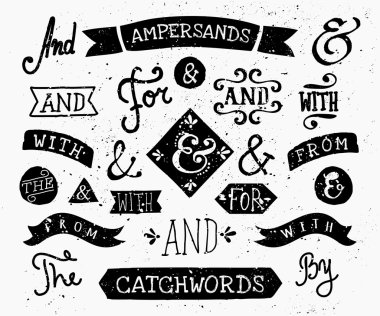 elle çizilmiş ve işaretleri ve catchwords