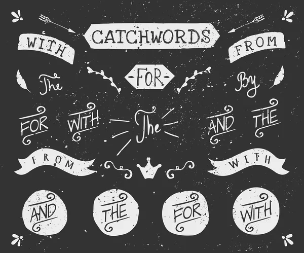 Elle çizilmiş yazı tahtası Catchwords — Stok Vektör
