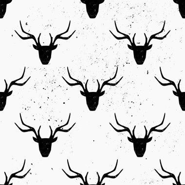 Geyiği siluet Seamless Modeli baş