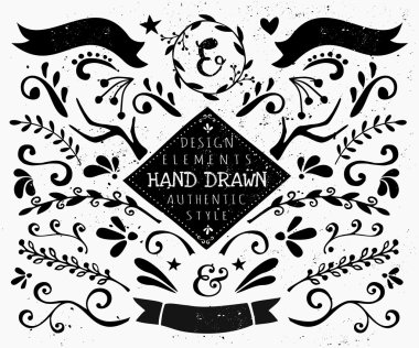 Vintage tasarım öğeleri koleksiyonu