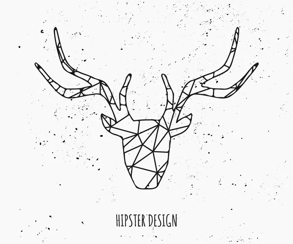 Stylized Deer Head Silhouette Design — Stock Vector