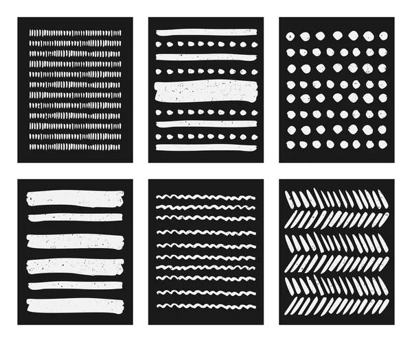 Hand Drawn Brush Strokes Patterns Collection — Stock Vector