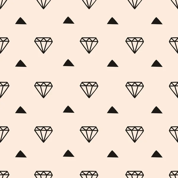 Diamonds and Triangles Seamless Pattern — Stock Vector