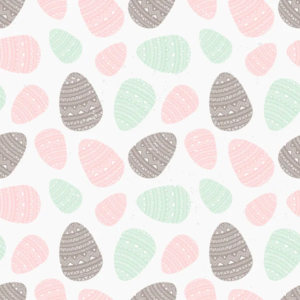 Hand Drawn Easter Eggs Pattern — Stock Vector