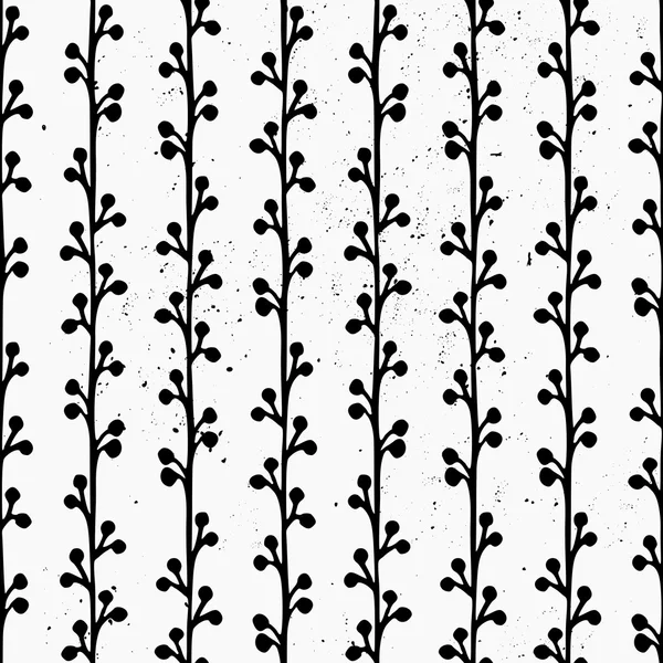 Hand Drawn Branches Seamless Pattern — Stock Vector