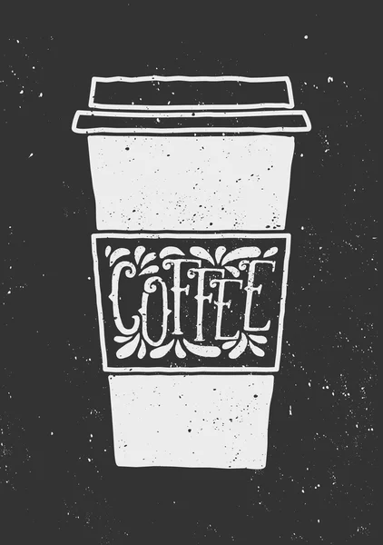 Tafelbild typografisches Kaffeebecher-Design — Stockvektor