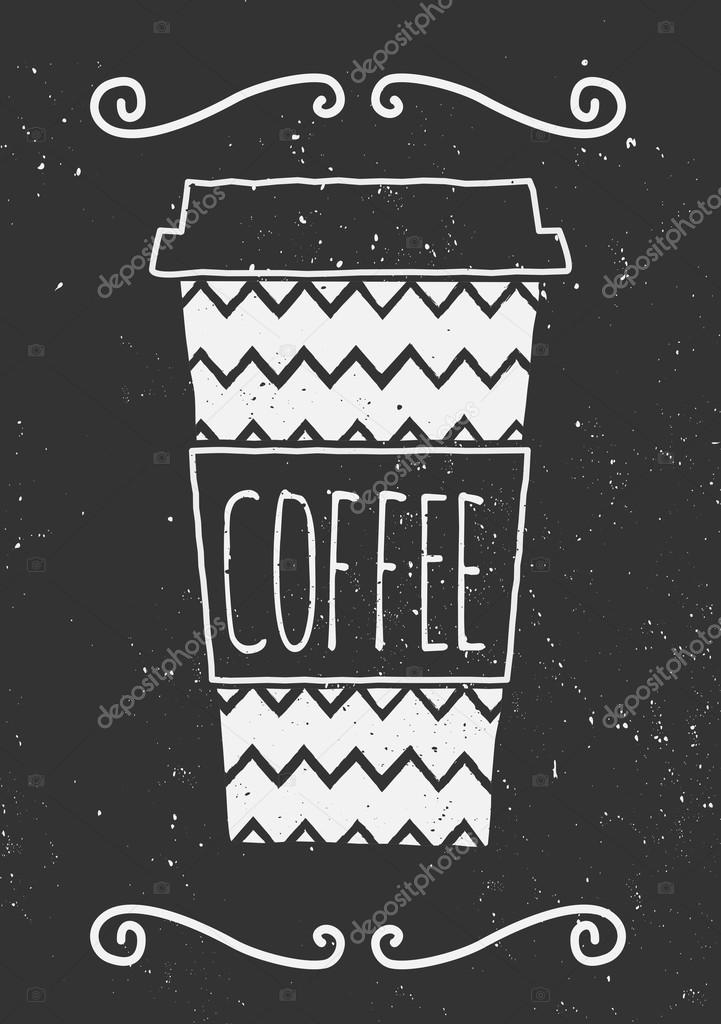 Chalkboard Style Coffee Cup Design