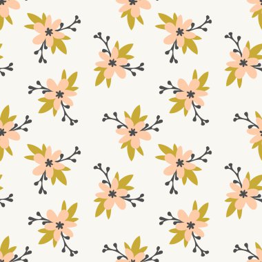 Dikişsiz vintage çiçek desenli