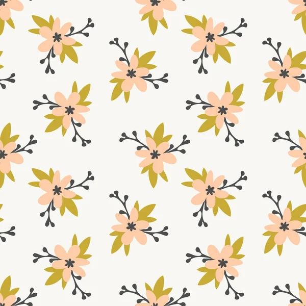Modèle floral vintage sans couture — Image vectorielle