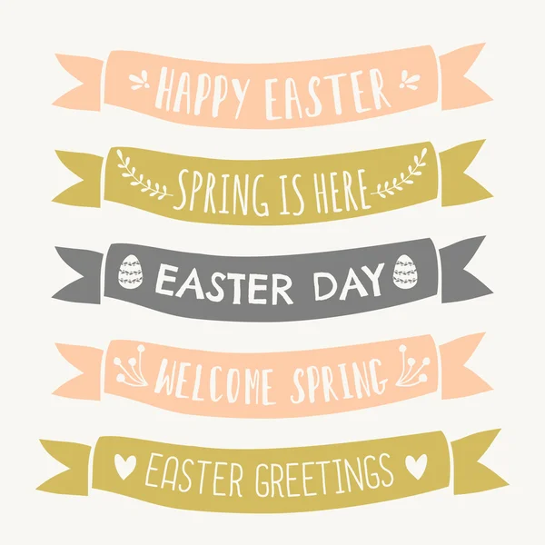 Easter Typographic Design Banners — Stock Vector