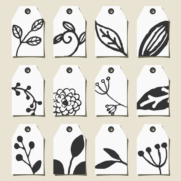 Etiquetas de design floral —  Vetores de Stock
