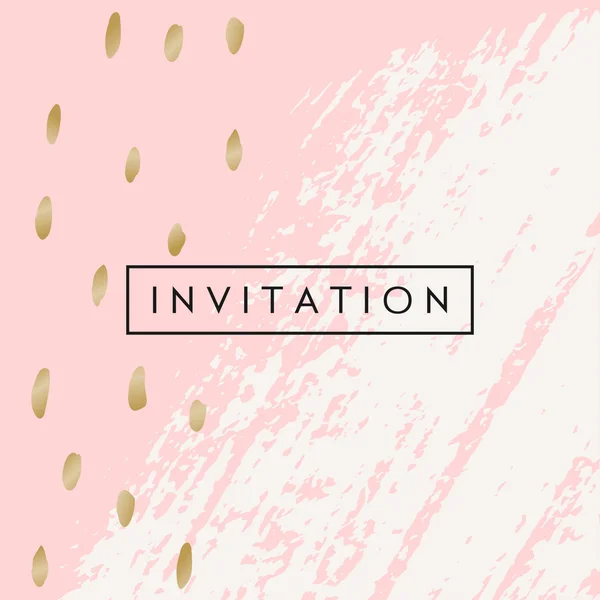 Abstract Brush Strokes Invitation Design — Stock Vector