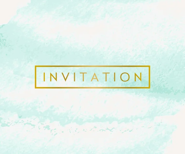 Abstract Watercolor Brush Strokes Invitation Design — Stock Vector