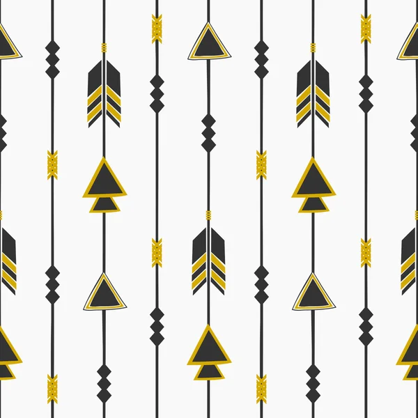 Tribal stijl naadloos pijlen patroon — Stockvector