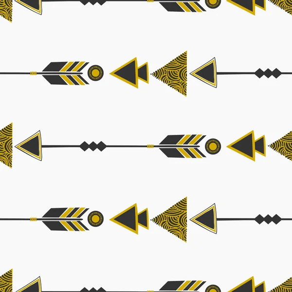 Tribal Style Arrows Seamless Pattern — Stock Vector