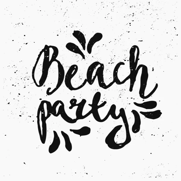 Beach Party Hand Lettered Design — Stock Vector