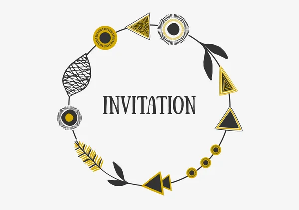 Tribal Frame Invitation Design — ストックベクタ