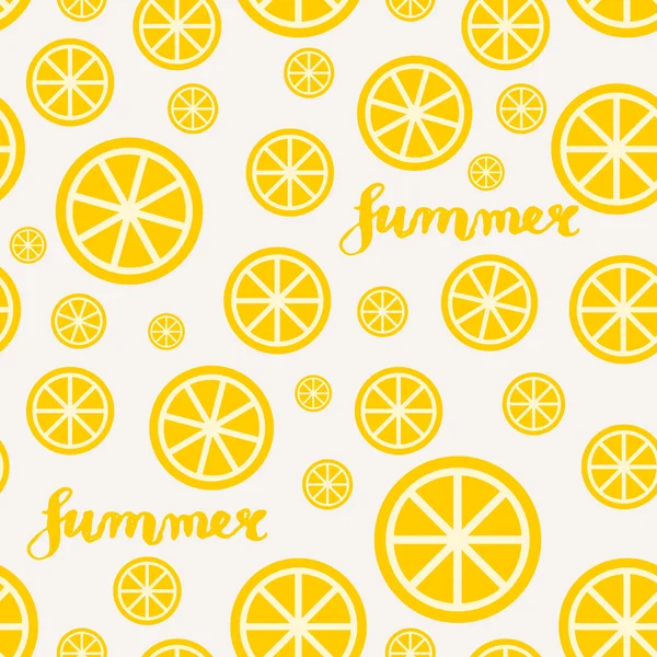 Лимонные ломтики летний бесшовный узор — стоковый вектор