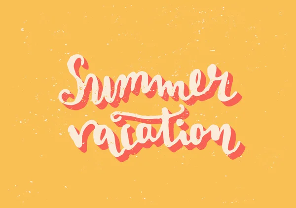 Summer Vacation Hand Lettered Design — Stock Vector