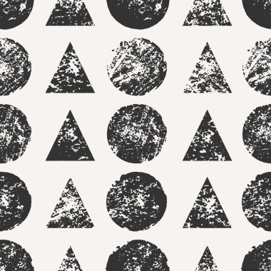Round and Triangular Shapes Seamless Pattern