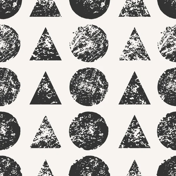 Round and Triangular Shapes Seamless Pattern — Stock vektor