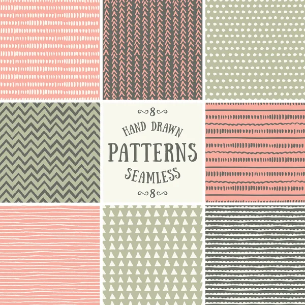 Astratto senza cuciture Patterns Collection — Vettoriale Stock