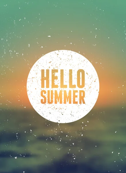 Hello Summer Typographic Design — Stock Vector