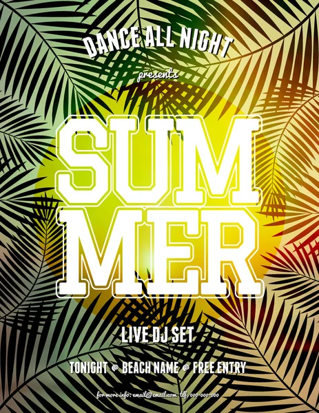 Summer Party Flyer Design — Stock Vector