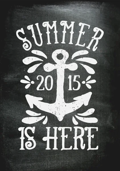 Summer está aquí diseño de póster — Archivo Imágenes Vectoriales
