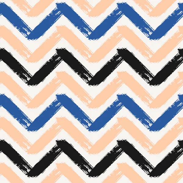 Modèle sans couture Chevron dessiné à la main — Image vectorielle